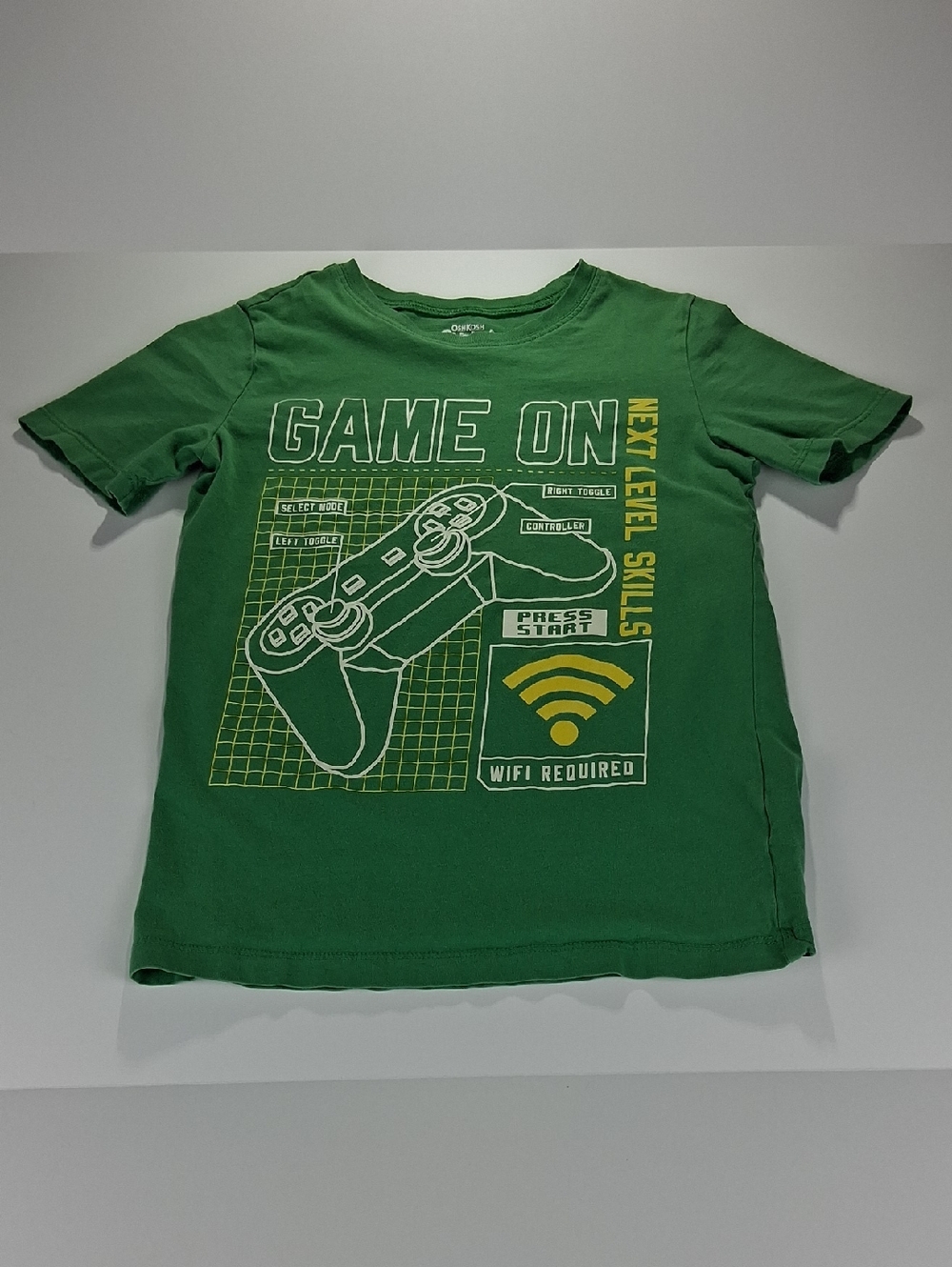 Boys Osh Kosh Originals Size 10 GAME ON Green Graphic Tee Shirt Short Sleeve
